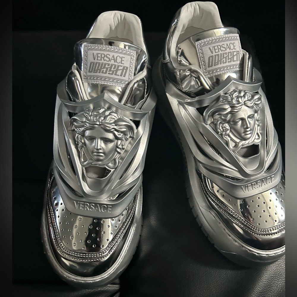 versace odissea sneakers silver size us size 12